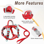 Cat Harness and Leash Set for Walking Escape Proof for Small Large cat Kitten Harness with ID tag Pocket (Red,XXS)
