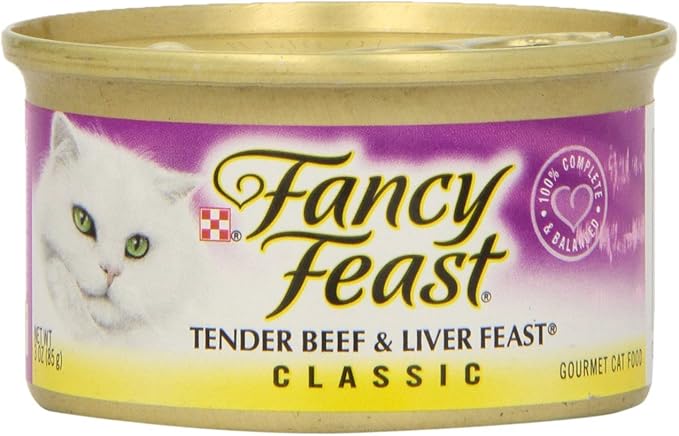 Fancy Feast Gourmet Cat Food Tender Beef & Liver Feast, 3 oz