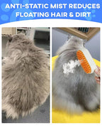 Luxelle Cat Steam Brush for Shedding – 4 in 1 Orange Pet Grooming Brush with Spray, Hair Removal, Massage & Cleaning – Anti-Static Defur Comb for Long & Short Haired Cats and Dogs