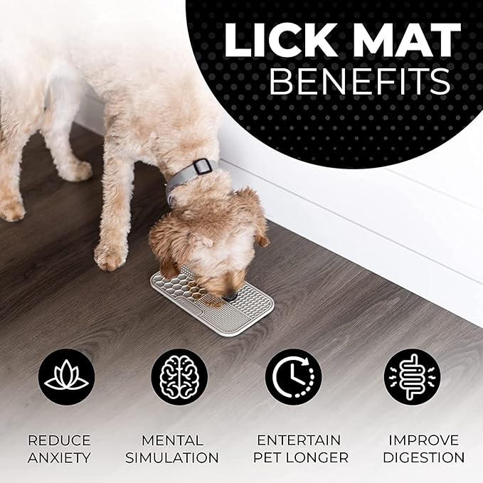 Pup Culture Dog Lick Mat for Dogs (2 Pack), Feeding Pad for Anxious Pets Plus 4 Different Puzzles for Mental Stimulation for Dogs - Supports Mental, Dental, and Digestive Health - Heavy Duty