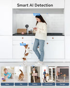 FOSCAM 3K 5MP Security Camera Indoor, 2.4g & 5g WiFi Magnetic Mini Dog/Cat/Pet/Baby Camera, Smart Motion Detection, 20X Zoom, 2-Way Audio, Night Vision, Home Monitor Compatible with Alexa & Google