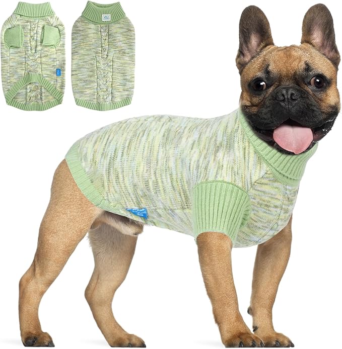 Pet Clothing,Turtleneck Dog Sweater,Sweaters for Dogs Boys and Girls,Pullover Dog Sweaters,Pet Knitted Clothes,Fit for Different Kinds Dogs,for Spring,Autumn and Winter(Green XS)