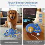 Interactive Dog Toys Octopus,Durable Automatic Jumping Dog Toy to Keep Them Busy,Squeaky Moving Tug of War Doggie Toy,USB Rechargeable Puppy Toys (Blue)