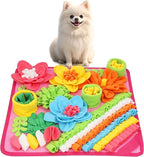 Snuffle Mat for Dogs Cats Rabbits, Pet Treats Feeding Mat, 15.4 x 15.4 inch for Small & Medium, Felt Wool Dog Sniff Mats for Slow Feed, Rabbit Foraging Mats, Relieve Anxiety, with Anti-Slip Bottom