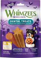 Wellness WHIMZEES Fall Dog Dental Treats, Autumn Natural Chews for Dogs, Medium Size Stick, (6 Count)