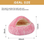 Dog Beds for Small Dogs, Cat Bed Cave, Washable Cute Cat Bed, Cozy Nook Pet Bed for Dogs or Cats, Anti-Slip Puppy Bed Fits up to 12 lbs Pets(Pink, 20" x 20")