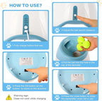 FAHKNS Automatic Dog Ball Launcher for Small Dogs, Indoor/Outdoor Interactive Dog Toy,USB Rechargeable Ball Thrower,10-30 Ft,Includes 15 Mini Tennis Balls,Blue