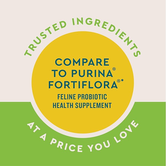 VetIQ Probiotic Powder for Cats, Compare to Fortiflora Probiotic Powder*, Treats Diarrhea and Food Sensitivity, Chicken Flavored Single Serve Packets for Indoor and Outdoor Cats, 30 Count