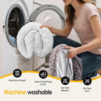 Small Dog Bed with Blanket Removable Cover Cave Washable Cat Pet Bed for Crate Toy Puppy Donut Round Pad Plush Cozy Anti-Slip Bottom Gray 23X23X7 inch