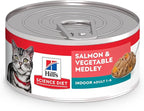 Hill's Science Diet Indoor, Adult 1-6, Easy Litter Box Cleanup, Wet Cat Food, Salmon & Vegetables Stew, 5.5 oz Can, Case of 24
