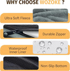 Orthopedic Washable Large Dog Bed: Cooling Dog Bed with Bolsters - Jumbo Bed Waterproof Removable Cover Non-Slip Pet Bed for Extra Large Sized - Grey