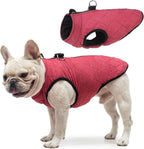 SCENEREAL Winter Dog Vest Coat with Harness Built In, Warm Puppy Jacket for Small Medium Dogs, Cold Weather Coat with Zipper, Fleece Puffer Vest Windproof Snow Clothes