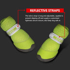 QUMY 4PCS Dog Shoes for Small Dogs, Hot Pavement Summer Puppy Dog Boots & Paw Protectors with Soft Anti-Slip Rubber Sole, Mesh Breathable Dog Booties for Hardfloors, Walking Running