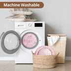 JOLLYVOGUE Calming Dog & Cat Bed for Small Dogs, Anti-Anxiety Donut Cuddler Cozy Soft Round Bed with Anti-Slip Bottom, Fluffy Faux Fur Plush Cushion Beds for Small Medium Dogs, 23"/Smoke Pink