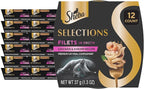 Sheba Selections Filets in Broth Adult Wet Cat Meal Complement Chicken & Shrimp Recipe, 1.3 oz. Cups, 12 Count