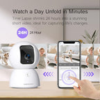 5G Security Camera Indoor 2-Pack, No-Monthly-Fee AI Tracking Facial Recognition, 3K Pet/Dog Camera with Speaker/Phone App, PTZ WiFi Baby Monitor Cameras for Home Security, 0-Glow Night Vision