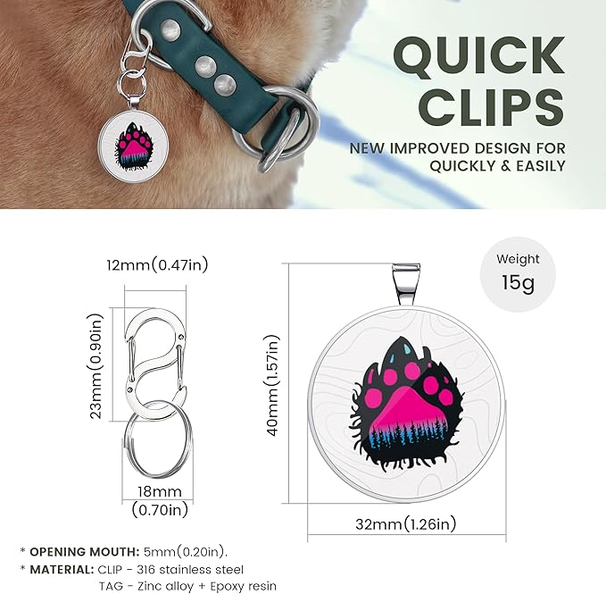 Personalized Dog Tags with QR Code - Custom Dog Name Tags, Smart Pet ID Tags, Free Online Scan for Instant Pet Location Alert Email