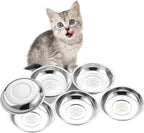 VENTION Small Shallow Cat Food Bowls, Outer Dia. 5.7 in Whisker Fatigue Cat Bowl, Stainless Steel Cat Food Dish for Indoor Cats, Set of 6 Replacement Cat Bowls for Raised Station(10.8 Fl.oz)