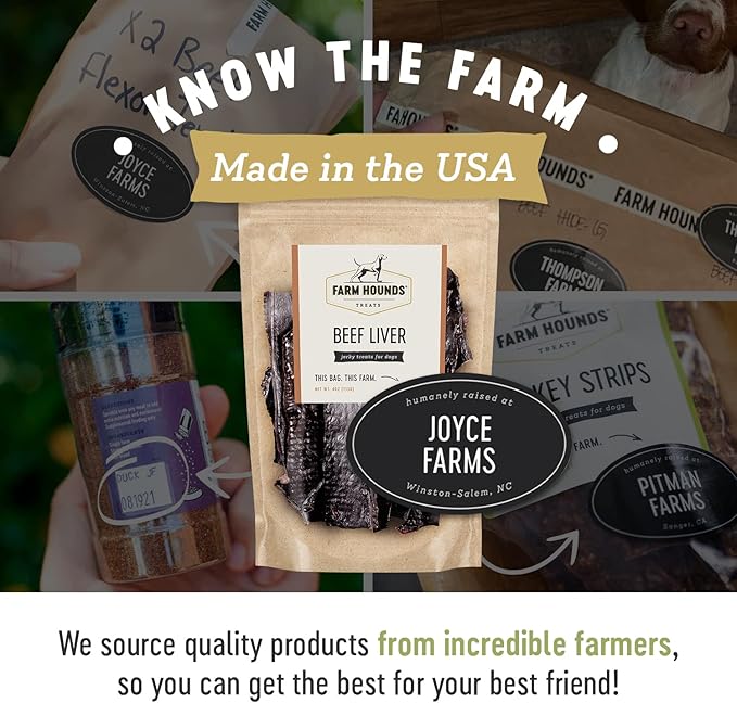 Farm Hounds - Beef Liver - Premium Natural Beef Liver Jerky For Dogs - Made From 100% Humanely Raised Cattle - Organ Treats - Great For Training & Treats - No Added Fillers - Made in USA - 4oz -1 Pack