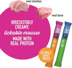 Tiki Cat Stix Mousse Treats, Single Serve Indulgent Lickable Treat or Dry Food Topper, Variety Pack, 0.5 oz. Servings (20 Count)
