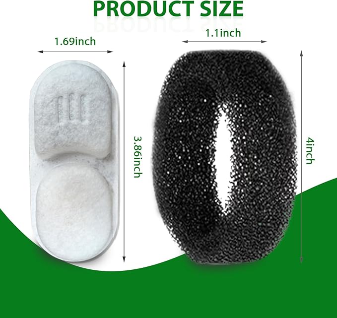Cat Water Fountain Filters, APAUK 8 Pack Replacement Filters & Sponges,Only Applicable to APFSS-3201