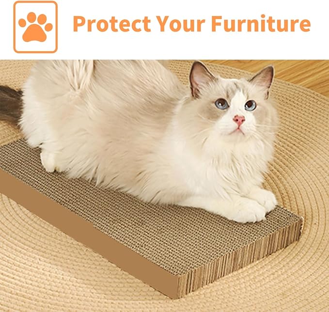 AGYM Cat Scratcher, 5 Packs in 1 Cardboard Box Cat Scratching Pad for Indoor Cats and Kitten, Cat Scratch Pad to Protect Furniture, Large Size