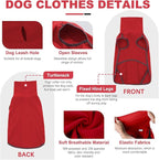 ROZKITCH Dog Winter Coat Soft Pullover Pajamas, Pet Windproof Warm Cold Weather Jacket Vest Cozy Onesie Jumpsuit Apparel Outfit Clothes for Small Medium Large Dogs Walking Sleep BrightRed 2XS