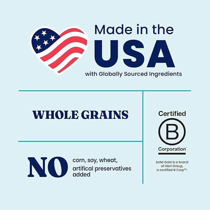 Solid Gold Toy & Small Breed Dog Food Dry Small Bites – Real Bison & Healthy Whole Grain Dogfood – Potato Free, High Fiber Healthy Dog Kibble w/Probiotics for Gut Health – NutrientBoost™ – 3.75 lb