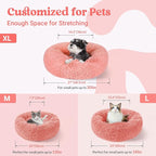 rabbitgoo Calming Dog Bed for Small Medium Dog, 27 inches Pet Bed Machine Washable, Non-Slip Round Fluffy Plush Faux Fur Dog Bed, Soft Donut Cuddler Cushion for Small Dog, Pink
