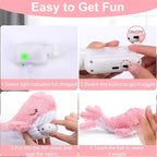 Mity rain 2 in 1 Interactive Dog Toys, Fish Dog Toy to Keep Them Busy, Plush Squeaky Dog Toys, Rechargeable Wiggly Pink Pet Toys for Small Medium Large Dogs, Moving Dog Toys for Indoor&Outdoor