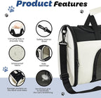 Zavothy Collapsible TSA Approved Pet Carrier for Cats & Dogs (Up to 15 Lbs, 16.54"x11.42"x9.84") – Soft-Sided Airline Travel Carrier, White