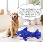 Mity rain 2 in 1 Interactive Dog Toys, Shark Dog Toy to Keep Them Busy, Plush Squeaky Dog Toys, Rechargeable Wiggly Fish Blue Dog Toys for Small Medium Large Dogs, Moving Dog Toys for Indoor&Outdoor