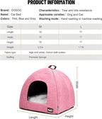 Cat Beds for Indoor Cats -Premium Pet Beds for Cats and Small Dogs, Cat Bed Cave, Comfortable Covered Cat Bed, Cat Tent, Kitten Bed, Small Animal Bed and Cat Hut with Cushioned Pillow (Large, Pink)