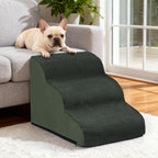 3-Step Dog Ramp and Stairs for Sofa and Chair - Non-Slip Sturdy Pet Steps for Small Dogs and Cats,15.7" H,Green