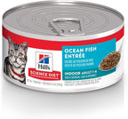 Hill's Science Diet Indoor, Adult 1-6, Easy Litter Box Cleanup, Wet Cat Food, Ocean Fish Minced, 5.5 oz Can, Case of 24