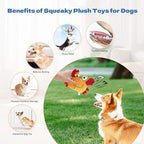 Dog Plush Toy for Small and Medium Dogs, Satisfy Dog's Natural Hunting Instinct, Squeaky Dog Toys for Indoor, Crinkle Sound Paper (2 Pack)