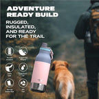 asobu Dog Barky Bottle – Insulated Stainless Steel Water Bottle with 2 Removable Dog Bowls for Food, Treats & Water – Pet-Friendly Travel Bottle for Hiking, Road Trips & Outdoor Adventures