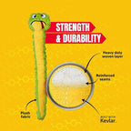 Bite Force -Durable & Strong Dog Toy Slither The Snake with Squeaker, Kevlar-Reinforced for Aggressive Chewers for Small Medium Large Dogs - Green.