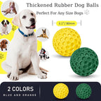 2 Pack Indestructible Squeaky Dog Balls for Aggressive Chewers, Durable Rubber Chew Toys for Teething, Anxiety Relief Perfect for Large, Medium Breeds, Indoor Outdoor Use