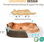 Orthopedic Waterproof Large Dog Bed: Memory Foam Washable Dog Bed with Bolsters - XXL Orthopedic Removable Cover for Medium Large Sized Pet - Non-Slip Bottom - Coffee
