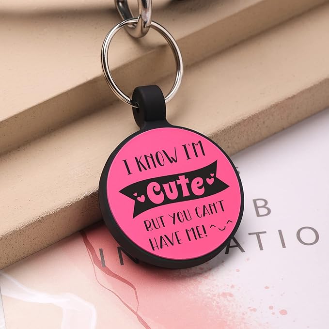 MYLUCKYTAG QR Code Silicone Pet ID Tag for Dogs and Cats - Online Profile, Location Alert Email, Digital Tag, Quiet and Durable Collar Tag, Engraved