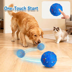 Interactive Dog Ball, Stimulating Dog Toys with 2 Outer Covers, Pet-Safe E-TPU Material, Anti Boredom Automatic Bouncing Ball, Type-C Rechargeable Smart Pet Toy for Medium and Large Dogs