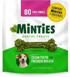 Minties Dental Chews for Dogs, 80 Count, Vet-Recommended Mint-Flavored Treats for Tiny/Small Dogs 5-24 lbs, Dental Bones Clean Teeth, Fight Bad Breath, and Removes Plaque and Tartar
