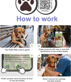 Personalized Dog Tag, Laser Engraving QR Code, Silicone Dog ID Tag, Pet Online Profile, Scan QR Code Send Location, Collar Harness Accessories (Medium to Large Breeds - 1.25", Black & Black)