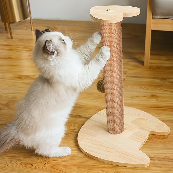 SUPVOX 2 Pcs Cat Scratching Post Parts: 15.7 x 2.4 Inch Cat Scratching Post Pole, 5 mm Jute Rope with ABS Plastic Pole - Cat Scratcher Posts Replacement with M8 Screws