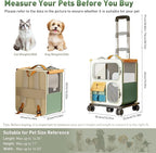 Cat Carrier with Wheels, Soft Rolling Pets Carrier Collapsible on Wheel Pet Handbag Cats Backpack, Dog Carriers up to 23 LBs Removable Cat Bag for Small Dogs Medium Cats Outing(NOT for TSA)