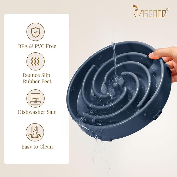 JASGOOD Slow Feeder Dogs Bowl for Large Medium Dogs,Anti-Gulping Pet Slower Food Feeding Bowls Stop Bloat,Preventing Choking Healthy Design Dogs Bowl