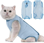 Avont Cat Recovery Suit - Kitten Onesie for Cats After Surgery, Cone of Shame Alternative Surgical Spay Suit for Female Cat, Post-Surgery or Skin Diseases Protection -Blue(S)