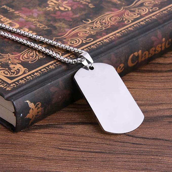 Orgrimmar 100 PCS Dog Tags Shiny Stainless Steel Military spec Rolled Edge Backing Dog Tags for Dogs Engraved- Blank