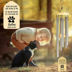 Personalized Pet Loss Gifts Cat, Personalized Pet Loss Wind Chimes, Pet Memorial Gifts, Loss of Cat Gifts, Loss of Cat Sympathy Gift, Cat Memorial Gifts, Pet Bereavement Gifts Cat